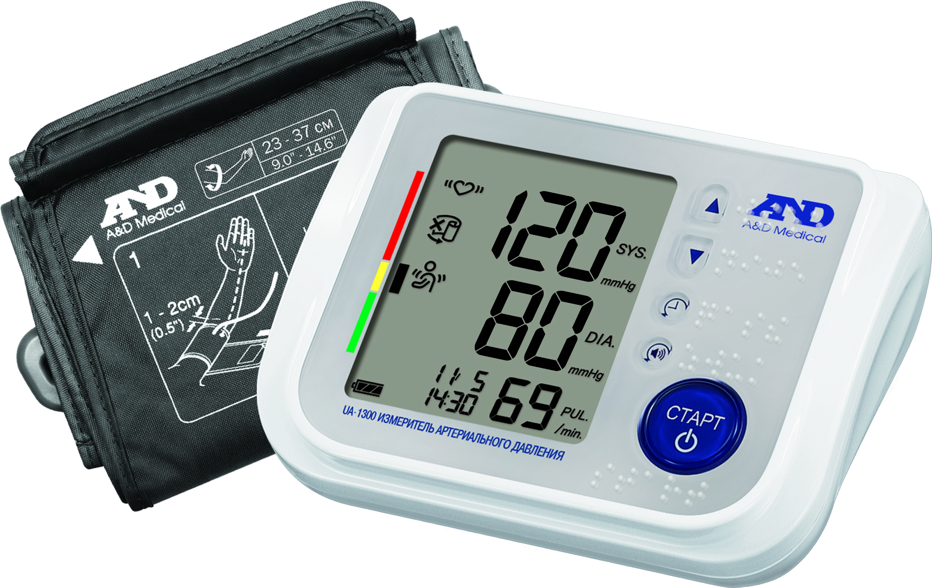 Тонометр автоматический AND UA-1300 (говорящий) манжета 23-37см - купить в  интернет магазине медтехники